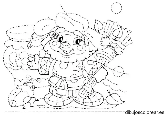 Dibujo de un conejo con flechas para colorear