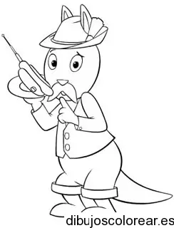 Dibujo de un conejo con sombrero para colorear