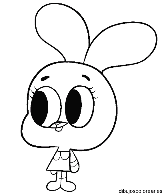 Dibujo de un conejo de grandes ojos para colorear