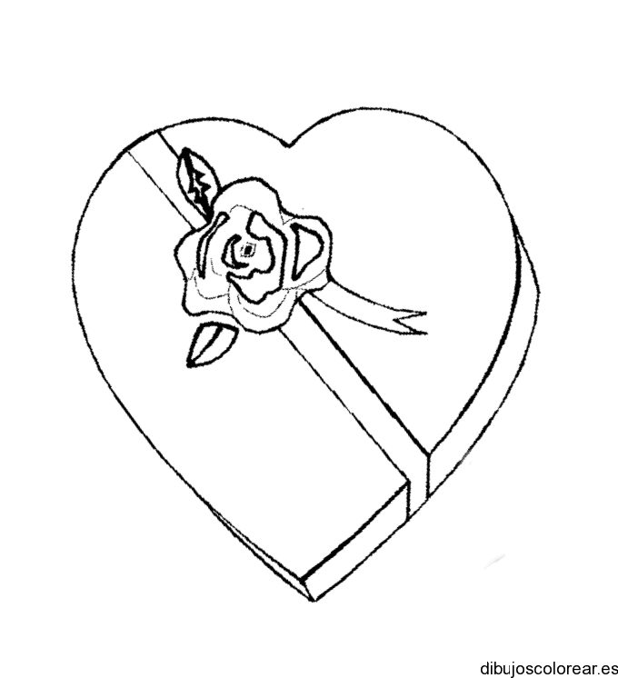 Dibujo de un corazón atado para colorear