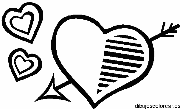 Dibujo de un corazón con líneas para colorear