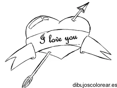 Dibujo de un corazón con un parche para colorear