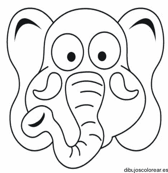 Dibujo de un elefante asustado para colorear