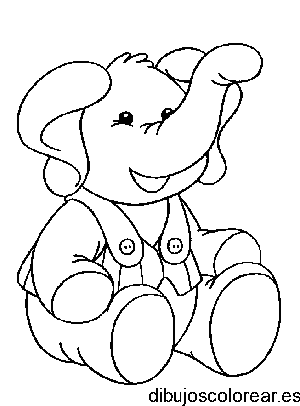 Dibujo de un elefante bebé para colorear