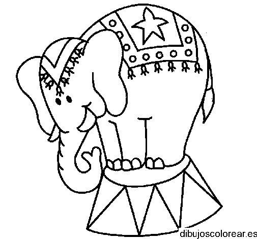 Dibujo de un elefante en un circo para colorear
