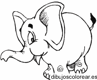 Dibujo de un elefante simpático para colorear