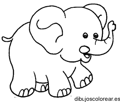 Dibujo de un elefantito para colorear