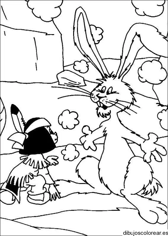 Dibujo de un enorme conejo para colorear