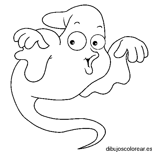 Dibujo de un fantasma asustando para colorear
