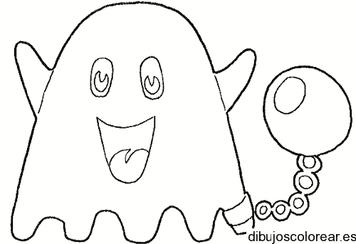 Dibujo de un fantasma con cadena para colorear