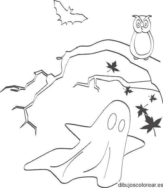 Dibujo de un fantasma de halloween para colorear