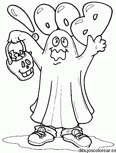 Dibujo de un fantasma gritando para colorear