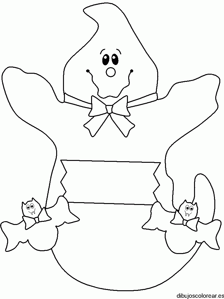 Dibujo de un fantasma y sus amigos para colorear