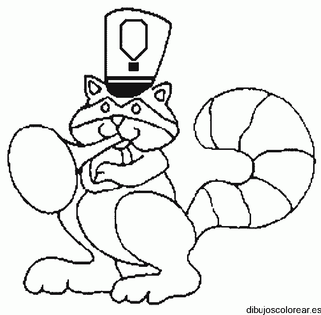Dibujo de un gato con una trompeta para colorear