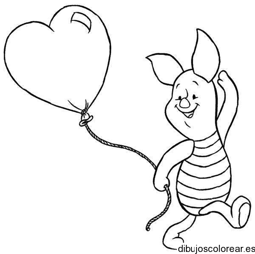 Dibujo de un globo de corazón para colorear