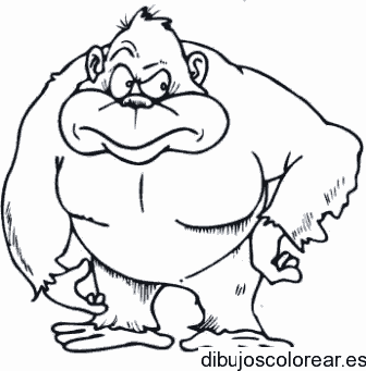 Dibujo de un gorila enfadado para colorear
