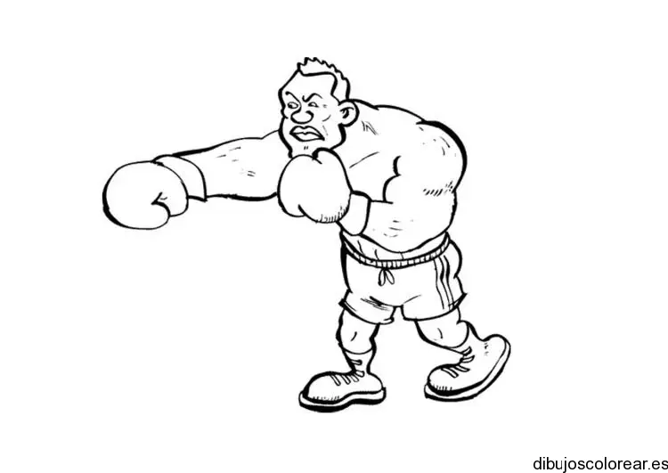 Dibujo de un gran boxeador para colorear
