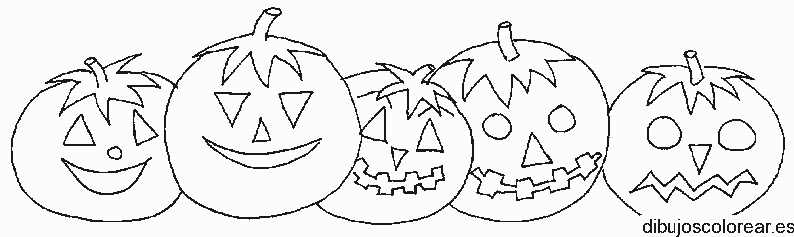 Dibujo de un grupo de calabazas para colorear