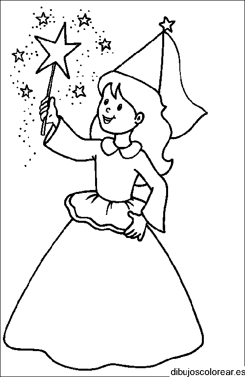 Dibujo de un hada niña para colorear