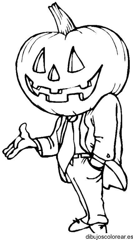 Dibujo de un hombre calabaza para colorear