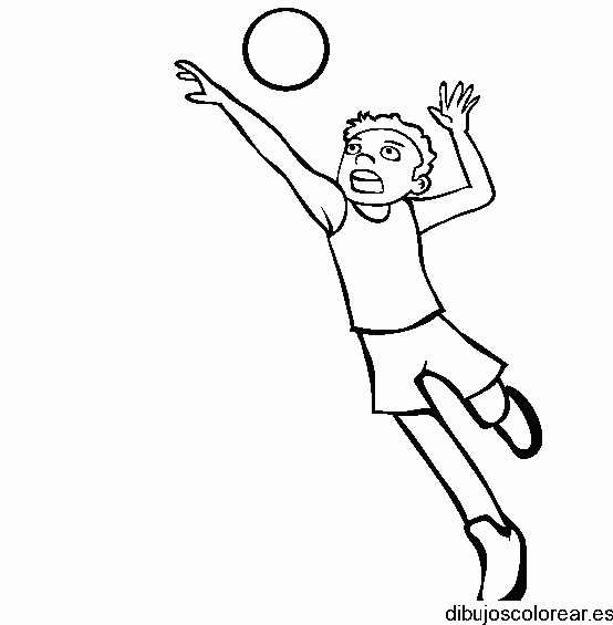 Dibujo de un joven jugando volleyball para colorear