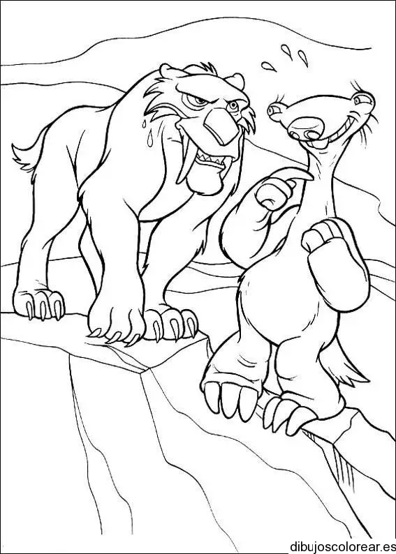 Dibujo de un león bravo para colorear