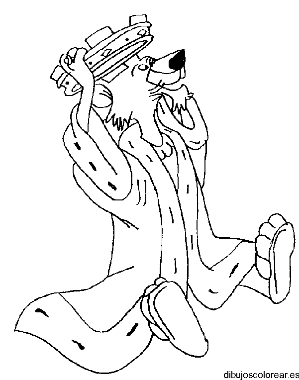 Dibujo de un león con corona y capa para colorear