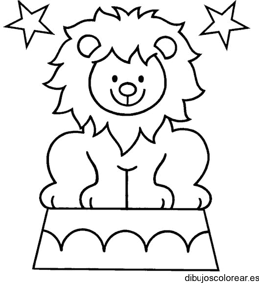 Dibujo de un león de circo para colorear
