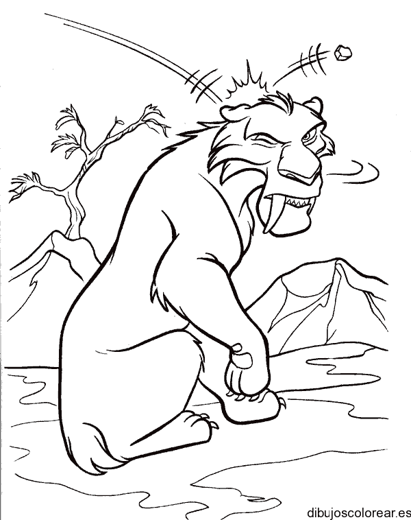 Dibujo de un león de la Era de hielo para colorear