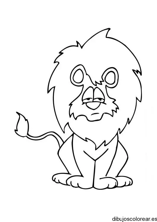 Dibujo de un león entristecido para colorear