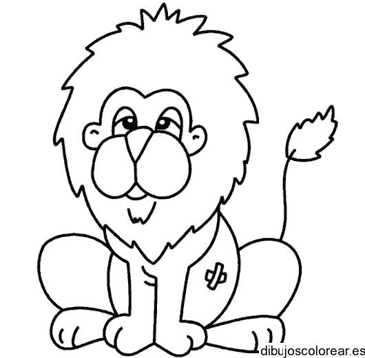 Dibujo de un león soñoliento para colorear