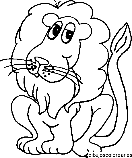Dibujo de un león sonríendo para colorear