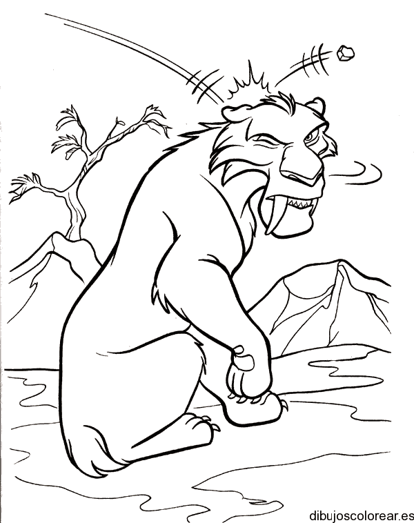 Dibujo de un león y una piedra para colorear