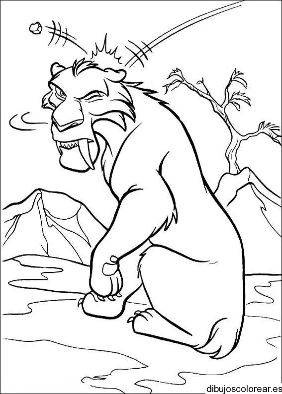 Dibujo de un león y una piedra para colorear