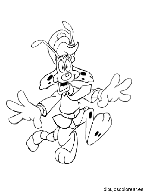 Dibujo de un lobo con sombrero para colorear