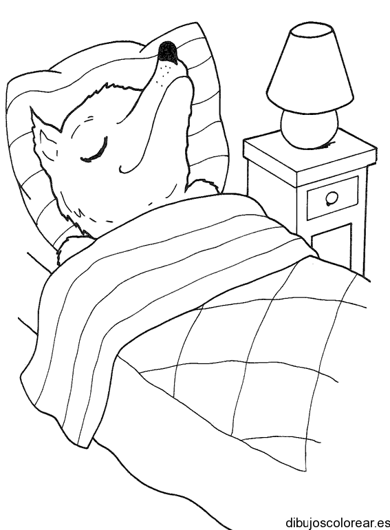 Dibujo de un lobo durmiendo para colorear