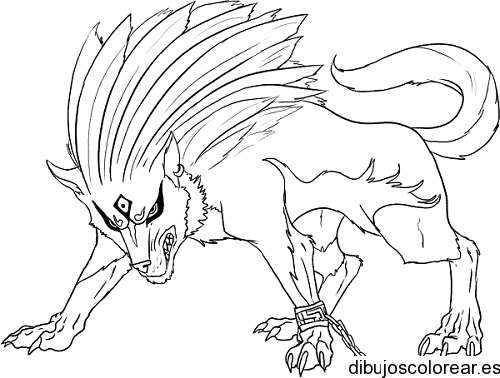 Dibujo de un lobo feroz para colorear