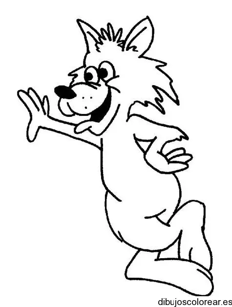 Dibujo de un lobo sonriendo para colorear