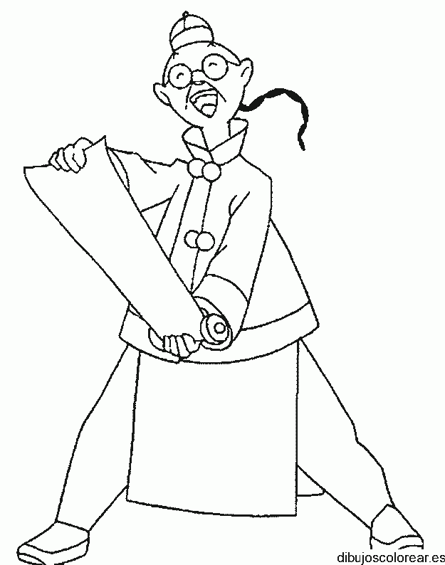 Dibujo de un maestro chino para colorear