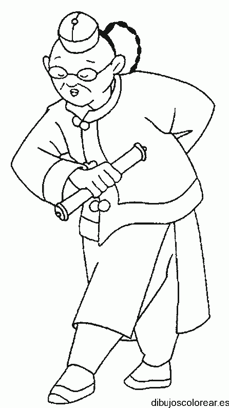 Dibujo de un maestro chino para colorear