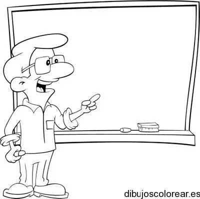 Dibujo de un maestro en clase para colorear