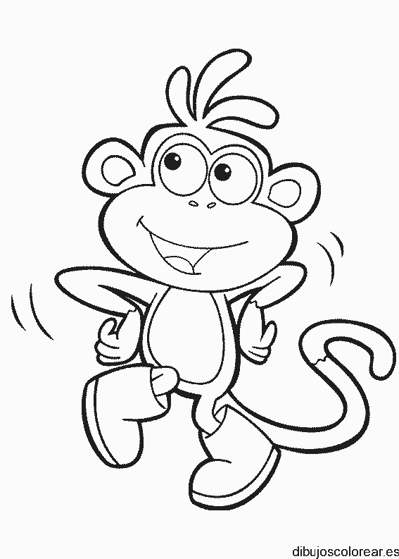 Dibujo de un mono bailando para colorear