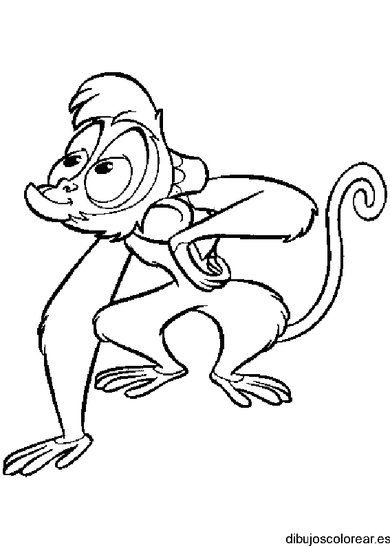 Dibujo de un mono con sombrero para colorear