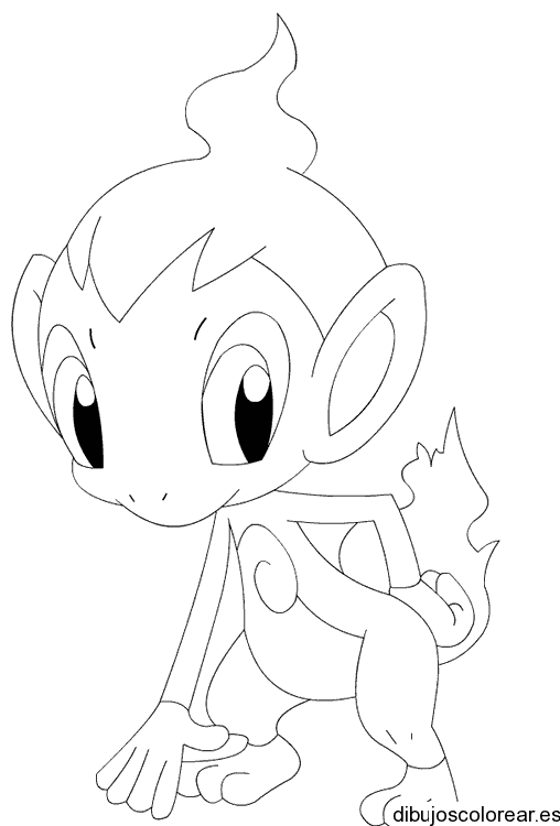 Dibujo de un mono de fuego para colorear