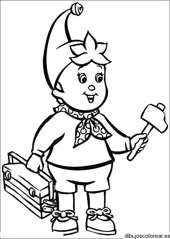 Dibujo de un niño carpintero para colorear