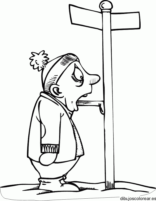 Dibujo de un niño congelado para colorear
