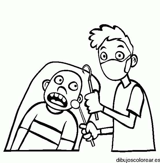 Dibujo de un niño dentista para colorear
