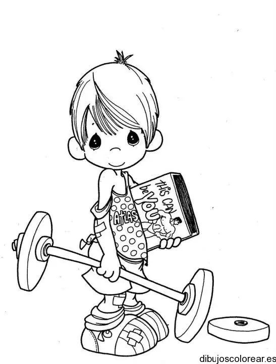 Dibujo de un niño deportista para colorear