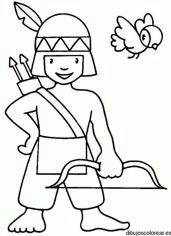 Dibujo de un niño disfrazado con una ave para colorear