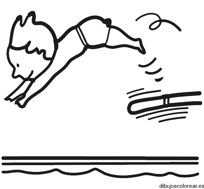 Dibujo de un niño en el trampolín para colorear